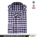 2016 Elegant style Latest plaids Men leisure round hem shirt with long sleeve Button-down collar